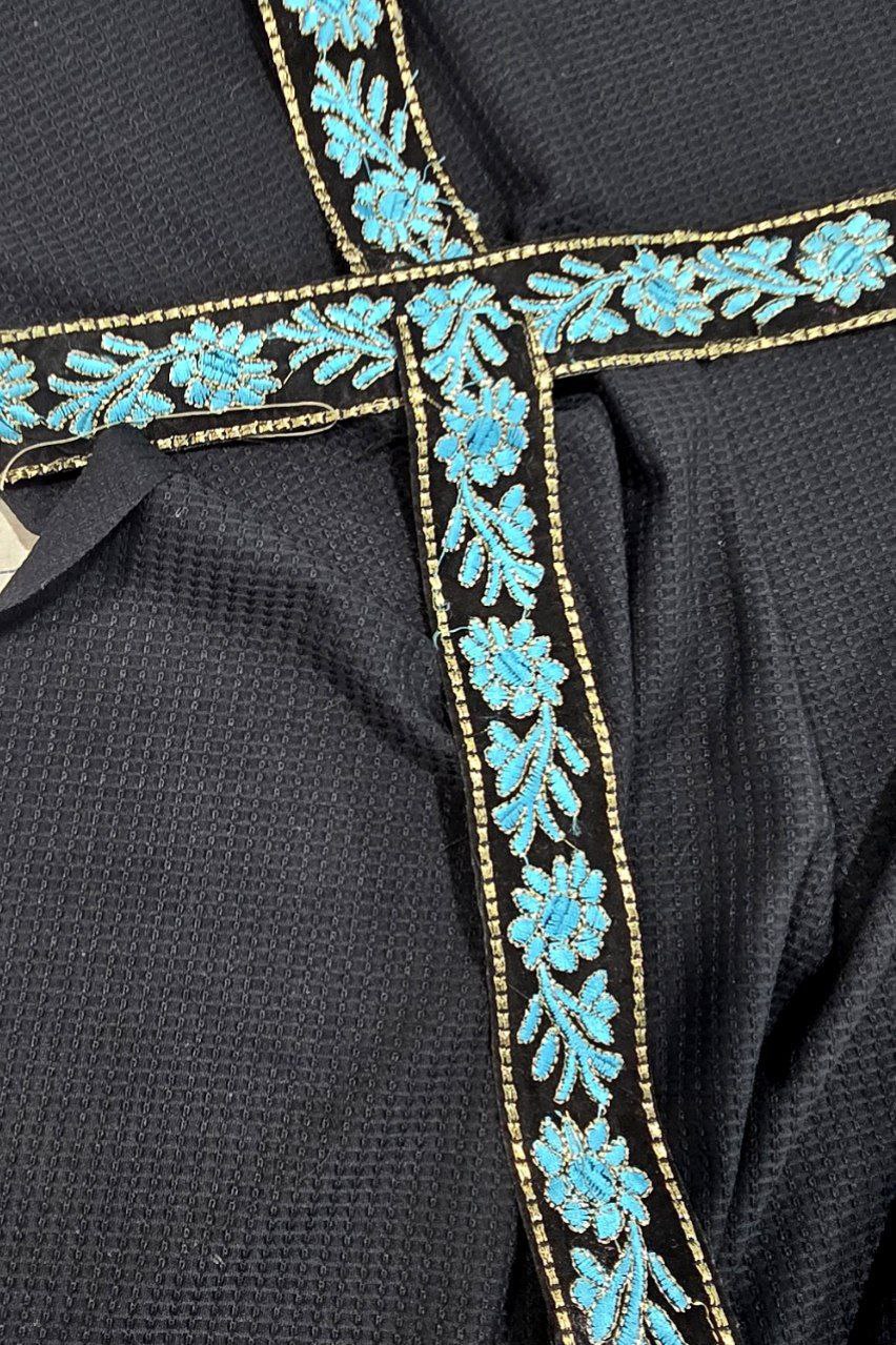 عبا زنانه هانیه تک رنگ با خرج کار نواری