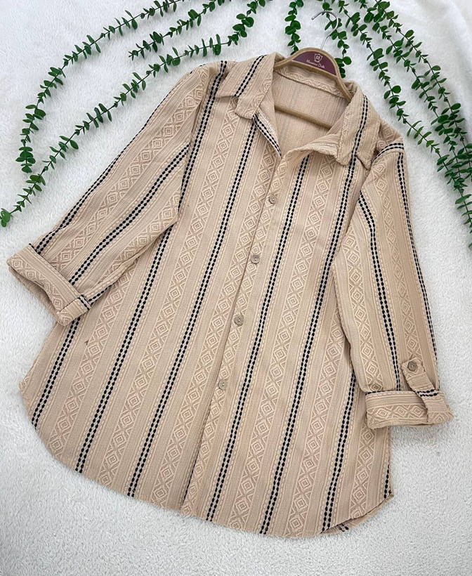 تونیک زنانه مراکشی ریچل رنگ کرم