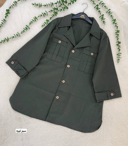 مانتو زنانه آستین فلشی لنین فری سایز سبز تیره