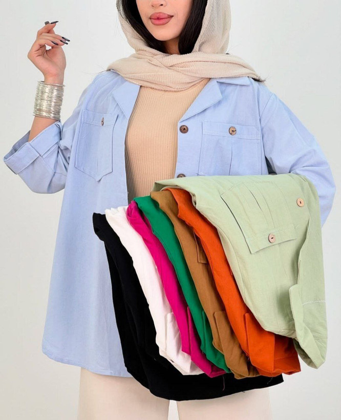 مانتو لنین زنانه شیک و سبک مدل آستین فلشی