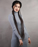 لباس بافت زنانه بلند طوسی بافت ریز