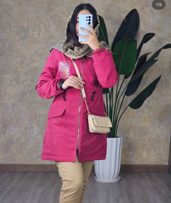 کاپشن زنانه سرخابی مدل ویولا شیک و گرم